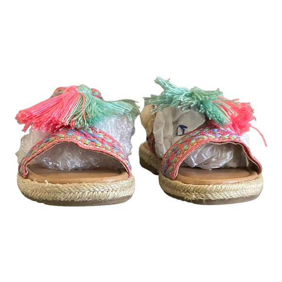 3/$15 Cat & Jack Girls Pom Pom Pink Blue Summer Spring Sandals 5 - Picture 3 of 9